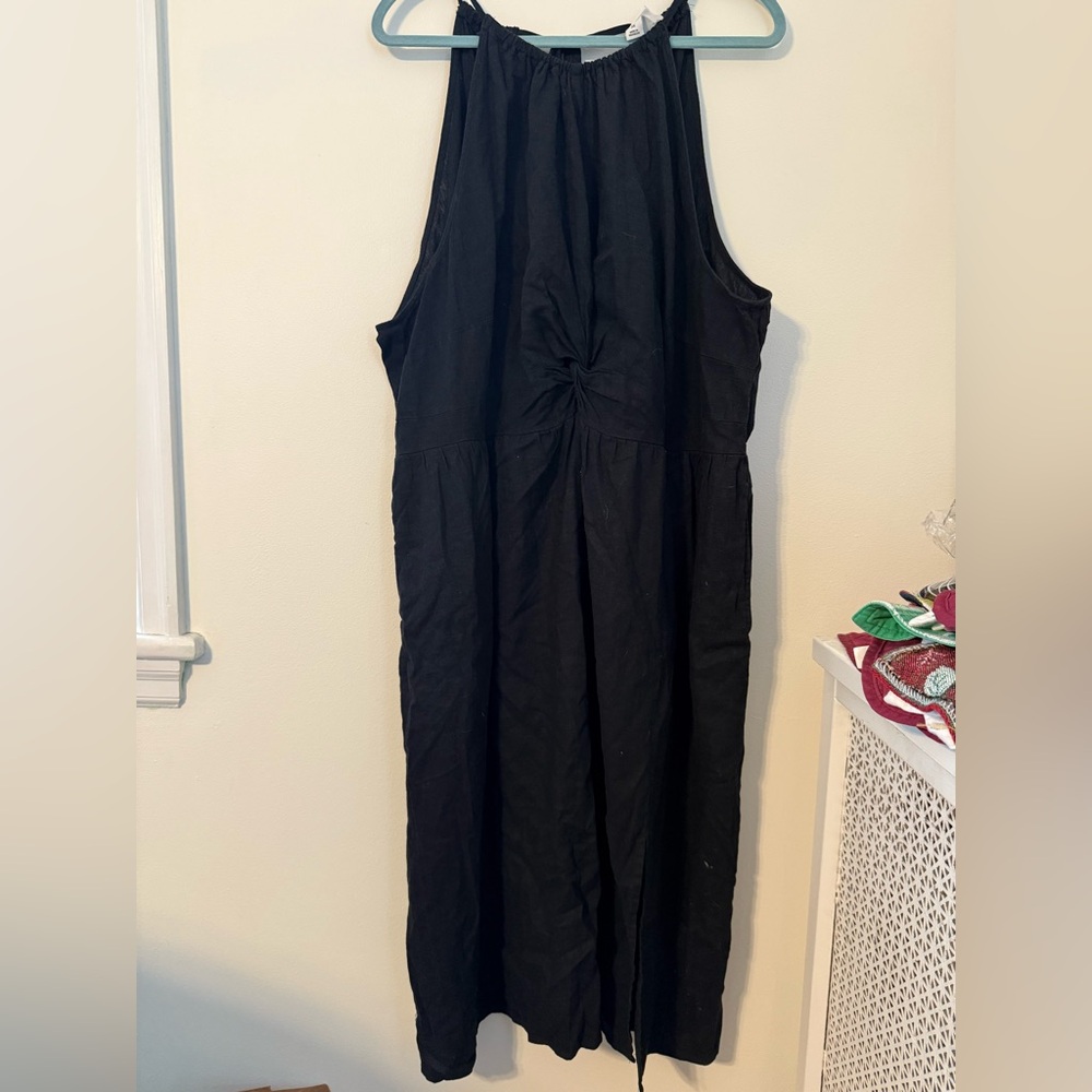 Ava & Viv Black Gathered Strap Dress